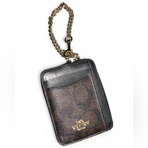 Coach Zip Card Case in Brown/Black Monogram